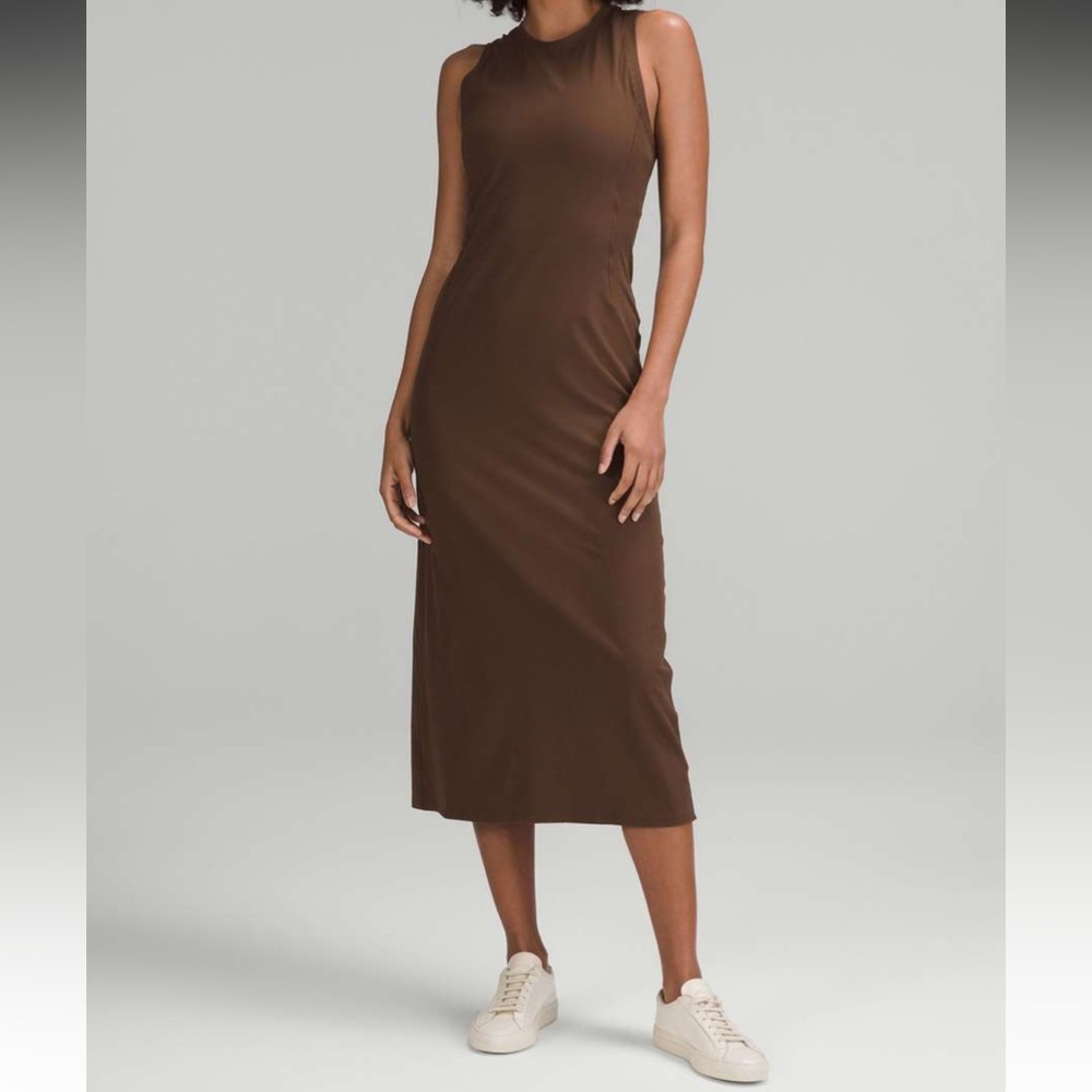NWT!🍋🍋Lululemon All Aligned Ribbed Midi Dress🍋🍋. Size 2. Color Nomad.